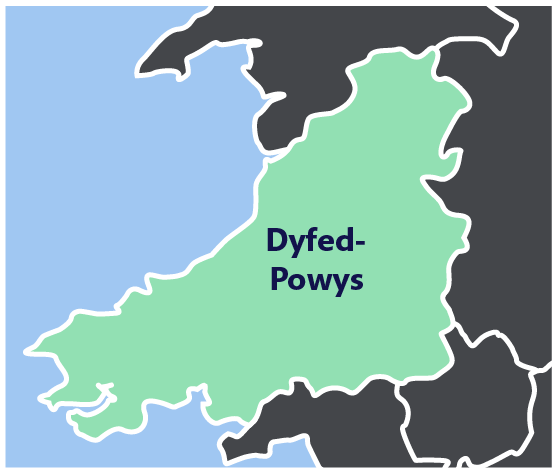 Dyfed Powys on map